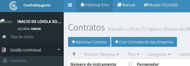 Tela do site ComprasGov